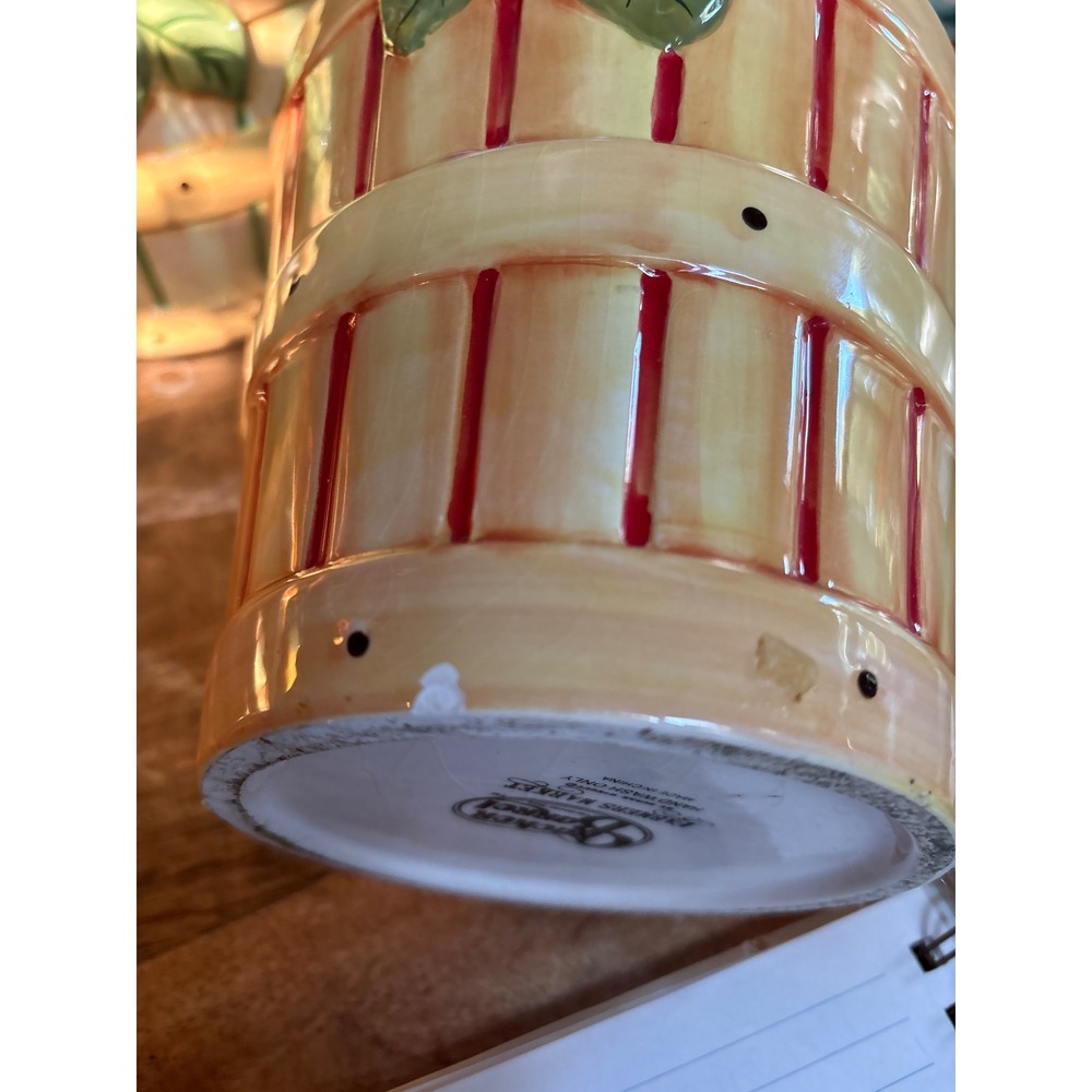 Cracker Barrel Farmers Market Susan Winget Fruit Basket Ceramic Canister Set 3pc - Picture 16 of 16